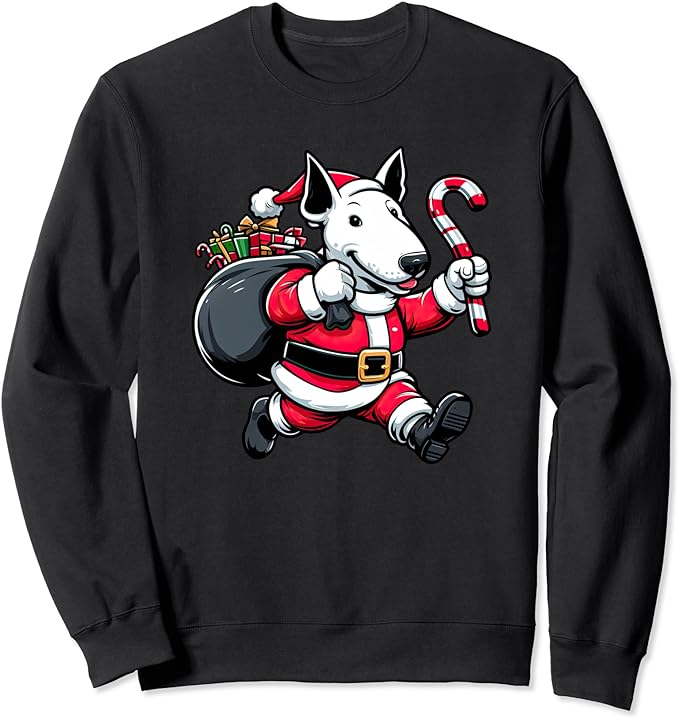 English Bull Terrier Christmas Funny Dog Santa Claus Sweatshirt