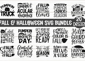 Fall & Halloween SVG Bundle t shirt graphic design