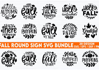 Fall Round Sign SVG Bundle t shirt graphic design
