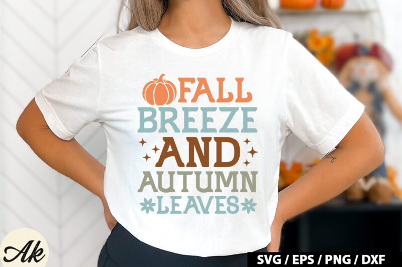 Fall breeze and autumn leaves Retro SVG