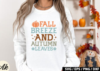 Fall breeze and autumn leaves Retro SVG t shirt graphic design