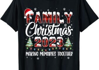 Family Christmas 2023 Matching Squad Santa Red Plaid Xmas T-Shirt