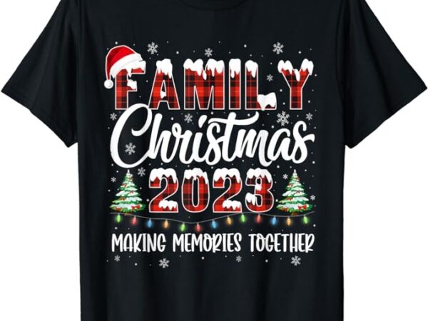 Family christmas 2023 matching squad santa red plaid xmas t-shirt
