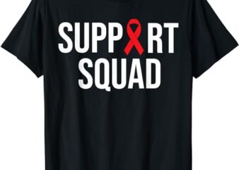 Family HIV Awareness Red Ribbon Men Women AIDS Support Squad T-Shirt