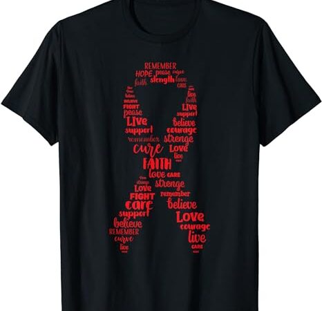 Family hiv awareness red ribbon men women aids survivor t-shirt