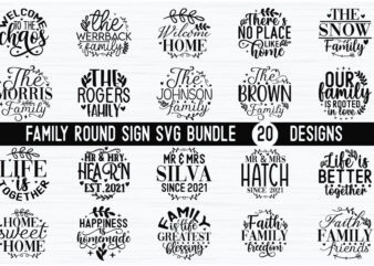 Family Round Sign SVG Bundle t shirt graphic design