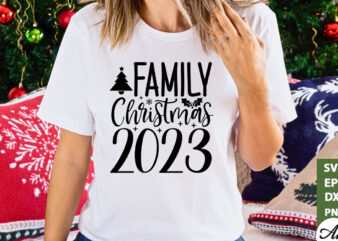 Family christmas 2023 SVG t shirt graphic design