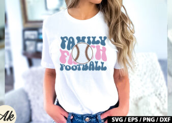Family faith football Retro SVG t shirt graphic design