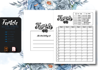 Farkle Score Sheets KDP Interior t shirt graphic design