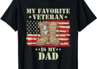 Father Veterans Day My Favorite Veteran Is My Dad Proud Kids T-Shirt
