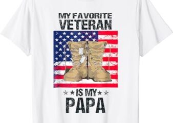 Father Veterans Day My Favorite Veteran Is My PaPa For Kids T-Shirt