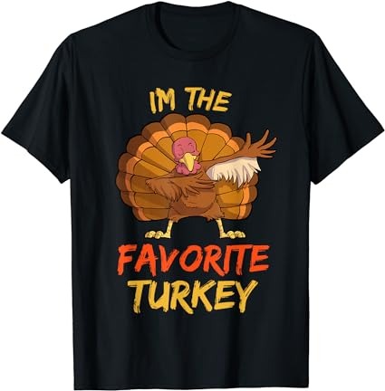 Favorite turkey matching family group thanksgiving party pj t-shirt