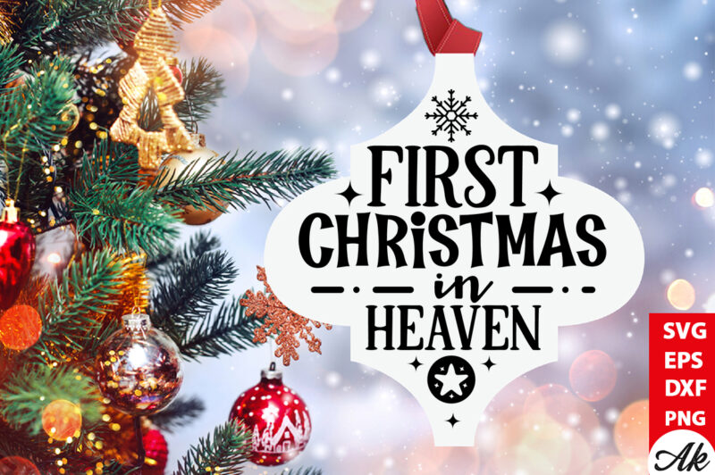 First christmas in heaven Cardinal Arabesque SVG