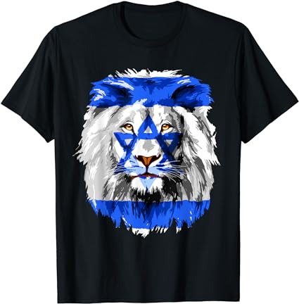 Flag of israel lion jewish israel flag t-shirt