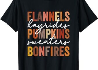 Flannels Hayrides Pumpkins Sweaters Bonfires Autumn Vintage T-Shirt