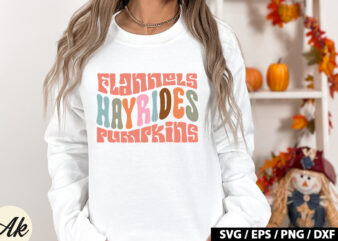 Flannels hayrides pumpkins Retro SVG t shirt graphic design