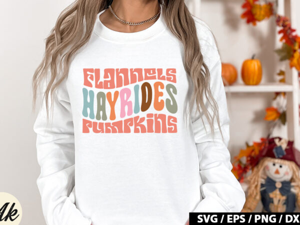 Flannels hayrides pumpkins retro svg t shirt graphic design