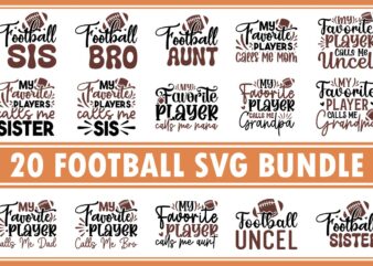 Football SVG Bundle t shirt graphic design