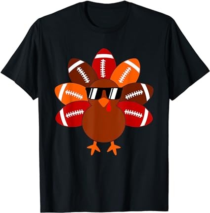 Football turkey balls thanksgiving shirt boys kids men women t-shirt