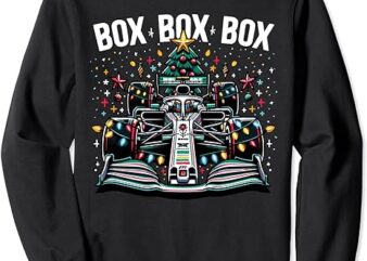 Formula Racing Car Box Box Box Radio Call Fun Christmas Tree Sweatshirt
