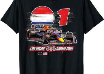 Formula Racing Car Circuit USA Flag Las Vegas Team Max 1 T-Shirt