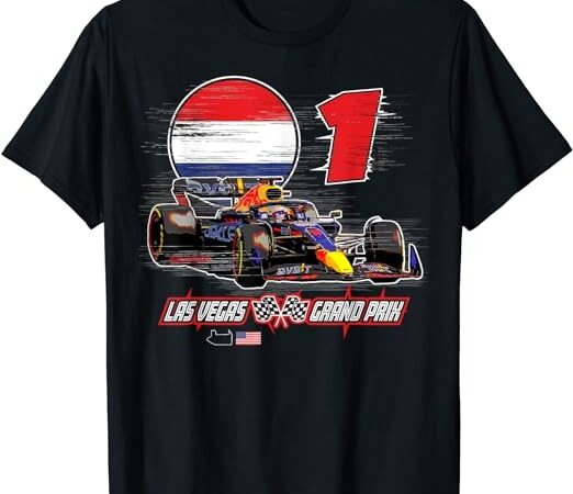 Formula racing car circuit usa flag las vegas team max 1 t-shirt