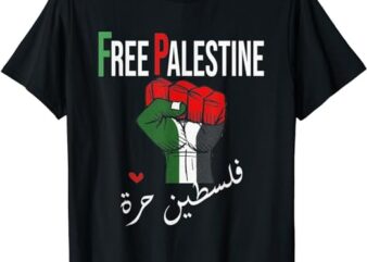 Free Palestine Gaza Flag Arabic Freedom for Palestinians T-Shirt PNG File