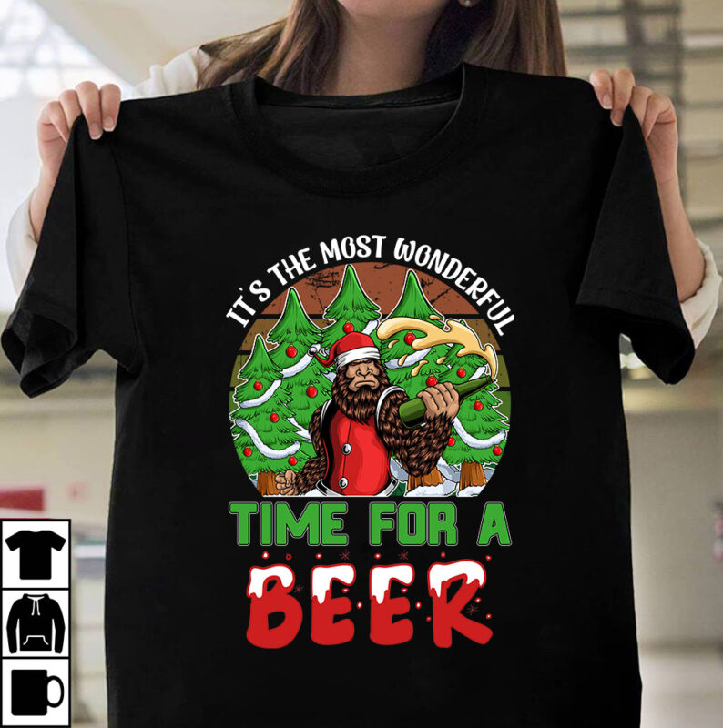 Its The Most Wonderful Time For A Beer T-shirt Design ,Christmas Vector T-shirt Design