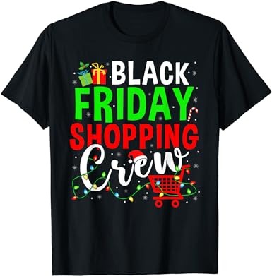 Friday shopping crew christmas lights black shopping family t-shirt Friday shopping crew christmas lights black shopping family t-shirt