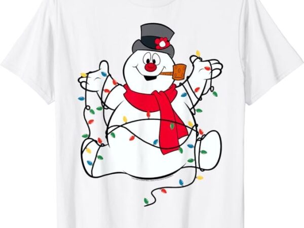 Frosty the snowman christmas lights portrait short sleeve t-shirt