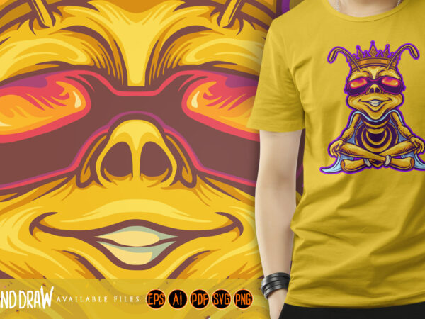 Funky bee hero laughter t shirt graphic design