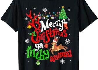 Funny Alone At Home Movies Merry Christmas You Filty Animal T-Shirt