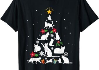 Funny Cat Christmas Tree T-Shirt