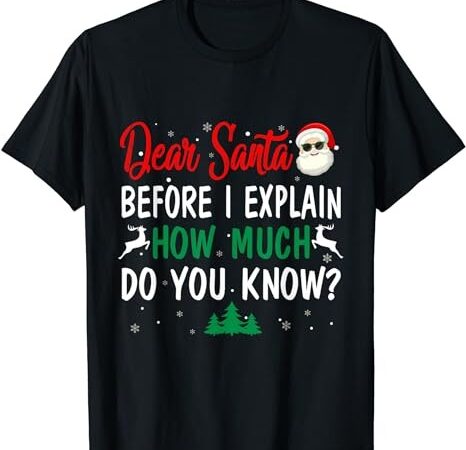 Funny christmas pajama kids adult dear santa i can explain t-shirt