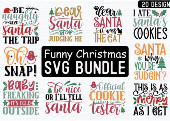 Funny Christmas Quotes SVG Bundle t shirt graphic design