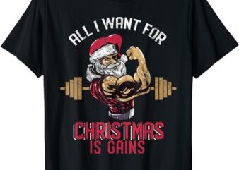 Funny Christmas Weightlifting Workout T-Shirt T-Shirt