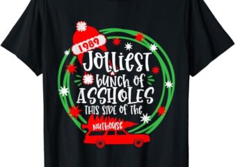 Funny Costume Christmas Tree Truck Jolliest Bunch Of A-Holes T-Shirt