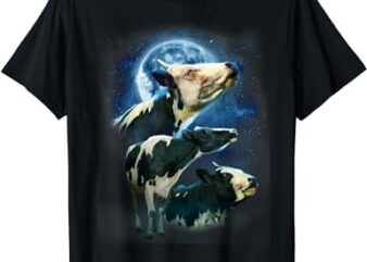 Funny Cow Shirt – Funny Cows Howling at the Moon T-Shirt