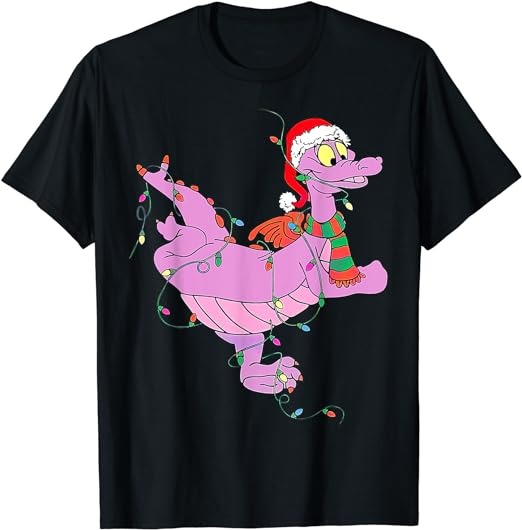 Funny Cute Dragon Figment Lights Christmas T-Shirt