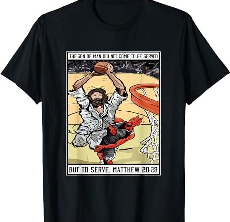 Funny jesus christian playing basketball gift for men boy t-shirt