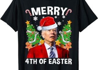 Funny Joe Biden Christmas Santa Hat Merry 4th Of Easter Xmas T-Shirt PNG File