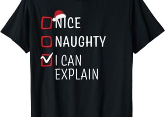 Funny Naughty Nice Christmas Family Pajama Men Women Kids T-Shirt