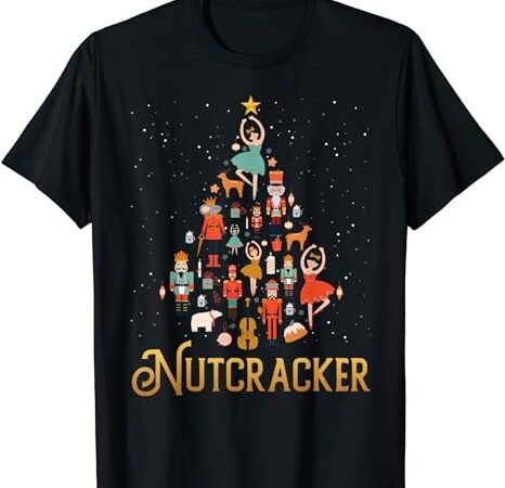 Funny nutcracker christmas tree cute xmas holiday women men t-shirt