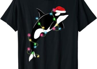 Funny Orca Killer Whale Santa Hat Christmas Sea Animals T-Shirt