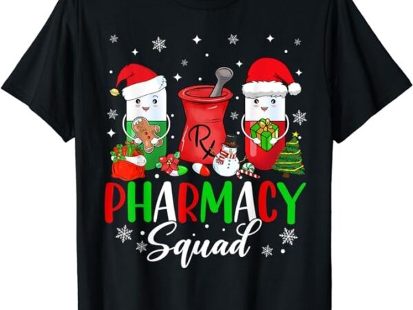 Funny pharmacy tech squad christmas matching holiday pajama t-shirt