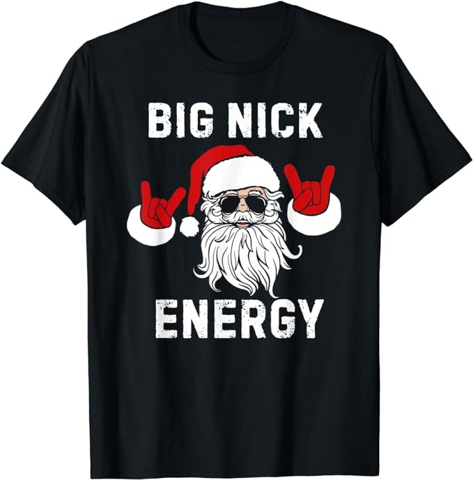 Funny Santa Big Nick Energy Santa Face Merry Christmas Men T-Shirt