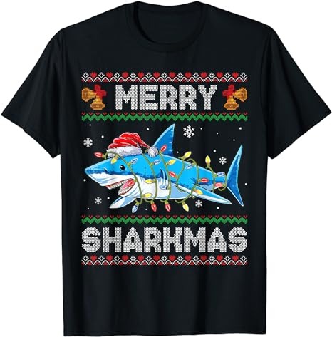 15 Christmas Shark Shirt Designs Bundle For Commercial Use Part 1, Christmas Shark T-shirt, Christmas Shark png file, Christmas Shark digita