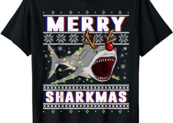 Funny Sharkmas Shark Ugly Christmas Sweaters T-Shirt