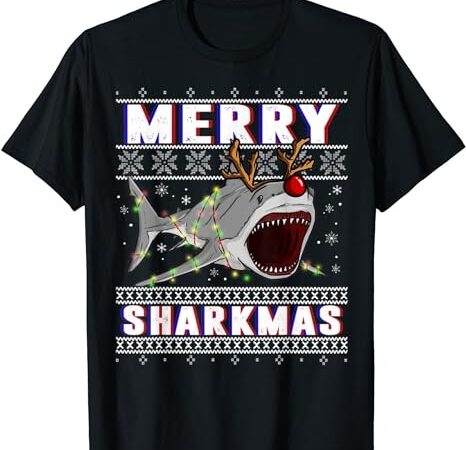 Funny sharkmas shark ugly christmas sweaters t-shirt