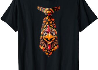 Funny Thanksgiving Tie with Turkey for Family Dinner T-Shirt